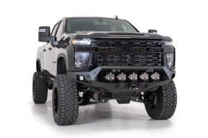Chevrolet Silverado 2500 Bumper - Front - Addictive Desert Designs - Bomber HD - Hammer Black with Satin Black panels - `20-`27 Chevrolet Silverado 2500 Bumper - Front - Addictive Desert Designs - Bomber HD - Hammer Black with Satin Black panels - `20-`27